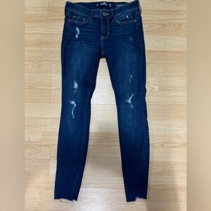 Hollister Dark Blue Distressed Skinny Jeans